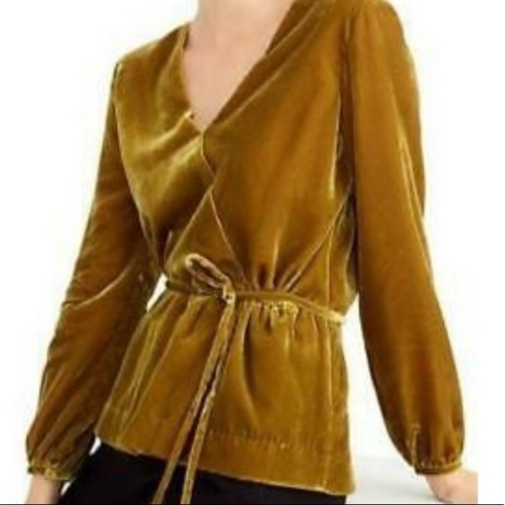 J. Crew lush velvet faux-wrap top